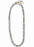 Woven Long Necklace in Apatite | Patterned Weave