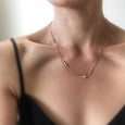 Double Strand Cone Bead Necklace | Delicate Layered Necklace | Rebecca Scott Jewelry | Minimal Style | Delicate Necklace | Gift Idea | Boho Style | Handmade Jewelry | Handmade Meaningful Gift | Everyday Necklace | Rose Gold | Silver | Mother's Day | Bridal Jewelry | Bridesmaid Gift