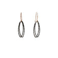 Marquise Link Earrings in Black Silver