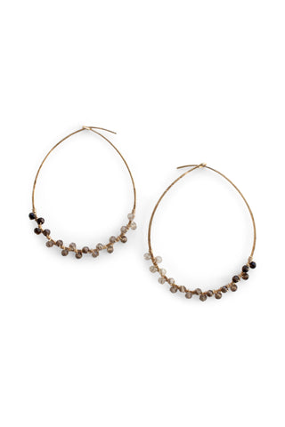 Smoky Quartz Ombre Hoop Earrings | Rebecca Scott Jewelry | Brown | Gemstone earrings | Handmade | Delicate Feminine Jewelry