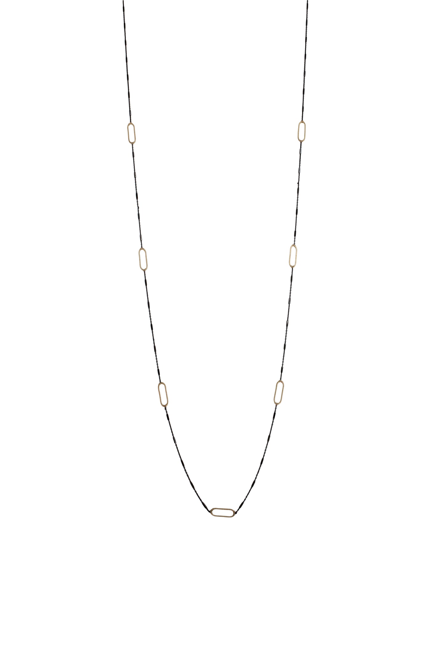 Box Chain Station Necklace Long