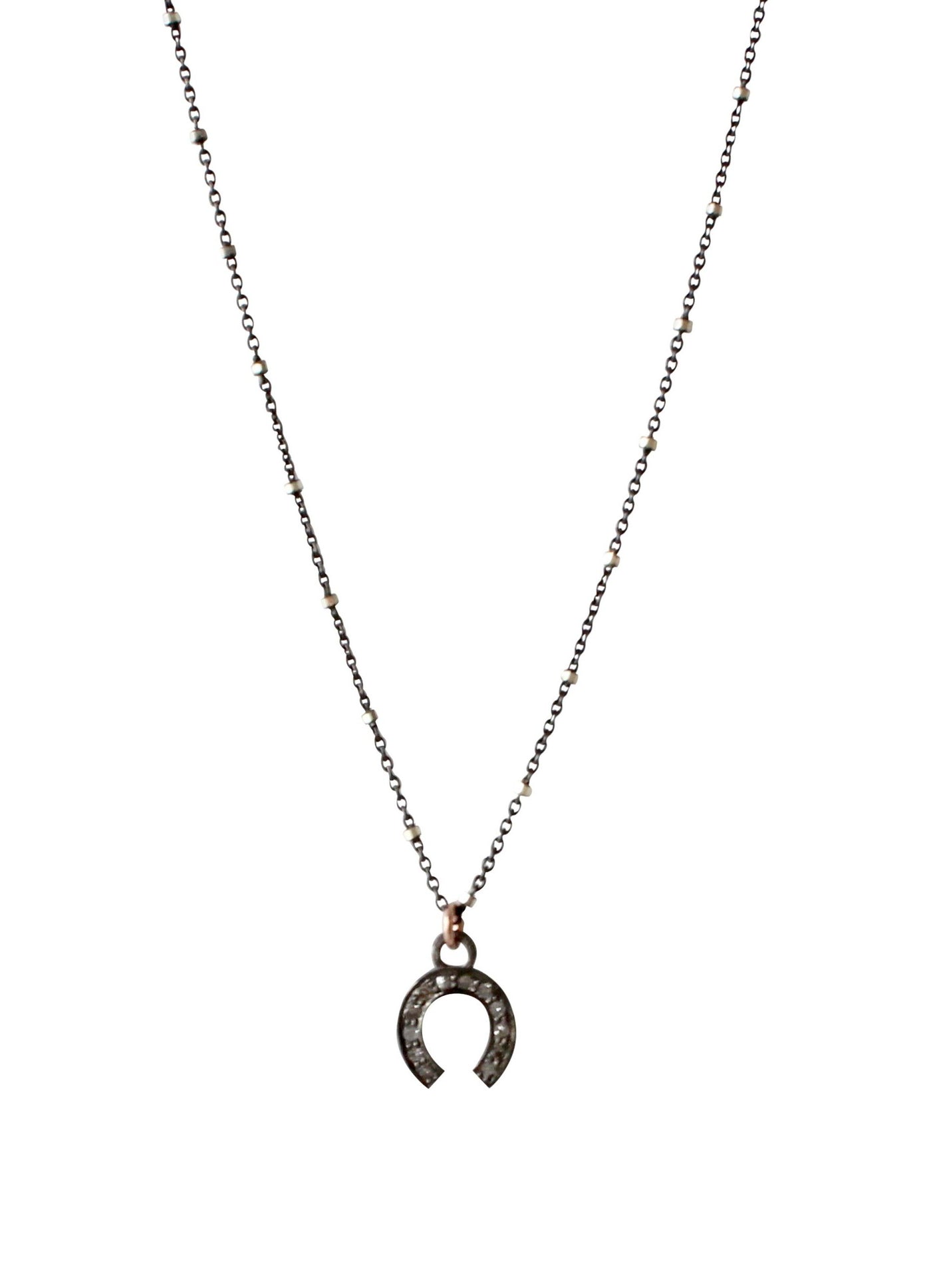 Pave Diamond Horse Shoe Charm Necklace – REBECCA SCOTT