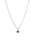 Diamond Star Charm | Pave Diamond Star Necklace | Rebecca Scott Jewelry | everyday necklace | sparkle charm | feminine style | handmade jewelry | rose gold | oxidized silver 