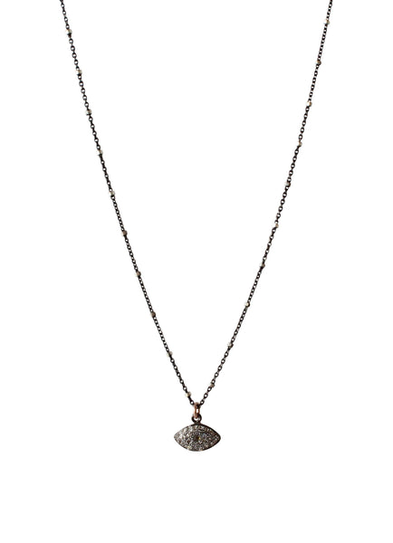 Pave Diamond Necklace | Evil Eye Charm | Rebecca Scott Jewelry | Dainty Charm | Gift Idea | Everyday Necklace | Boho Chic