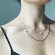 Herkimer Diamond Necklace | Long Necklace | REBECCA SCOTT JEWELRY | Layering Necklace | Delicate Feminine Jewelry | Handcrafted Jewelry | Handmade | Mixed Metal Jewelry