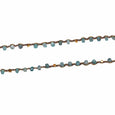 Woven Long Necklace in Apatite | Patterned Weave