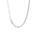Duo Necklace in Silver Sparkle Box Chain