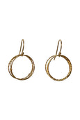 Triple Ring Drop Earrings in Rose Gold