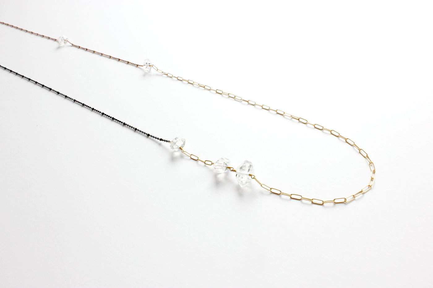 Wholesale 5 Herkimer Diamond Asymmetrical Necklace