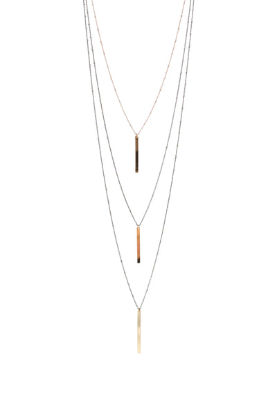 Vertical Bar Necklace | Modern Minimal Necklace | Simple Pendant Necklace | Gold Bar Pendant Necklace | Rebecca Scott Jewelry | Handmade jewelry