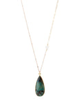 Delicate Pendant Drop Necklace | REBECCA SCOTT JEWELRY | Herkimer Diamonds | Chrysocolla | Green Gemstone | Handmade Jewelry | Feminine Jewelry