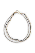 Labradorite Mixed Chain Bracelet Triple Strand | REBECCA SCOTT JEWELRY | Delicate Bracelet | Feminine Jewelry | Handmade Jewelry | Black Silver