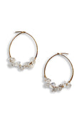 Herkimer Diamond Hoop Earrings Small | Handmade Hoop Earrings | Hand-forged gold wire hoop earring | Rebecca Scott Jewelry | Bridal Jewelry | Feminine Bohemian Earrings | Dainty Earrings
