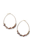 Garnet | Multi Color | Earth Tones | Hoop Earrings | Red | Handmade | Wire Wrapped | Rebecca Scott Jewelry | Bridal Jewelry | Earrings | Gold Hoop Earrings | Modern Bohemian | Evening Jewelry 