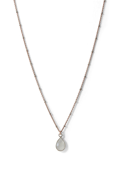 Dainty Teardrop Gemstone Pendant Necklace Moonstone