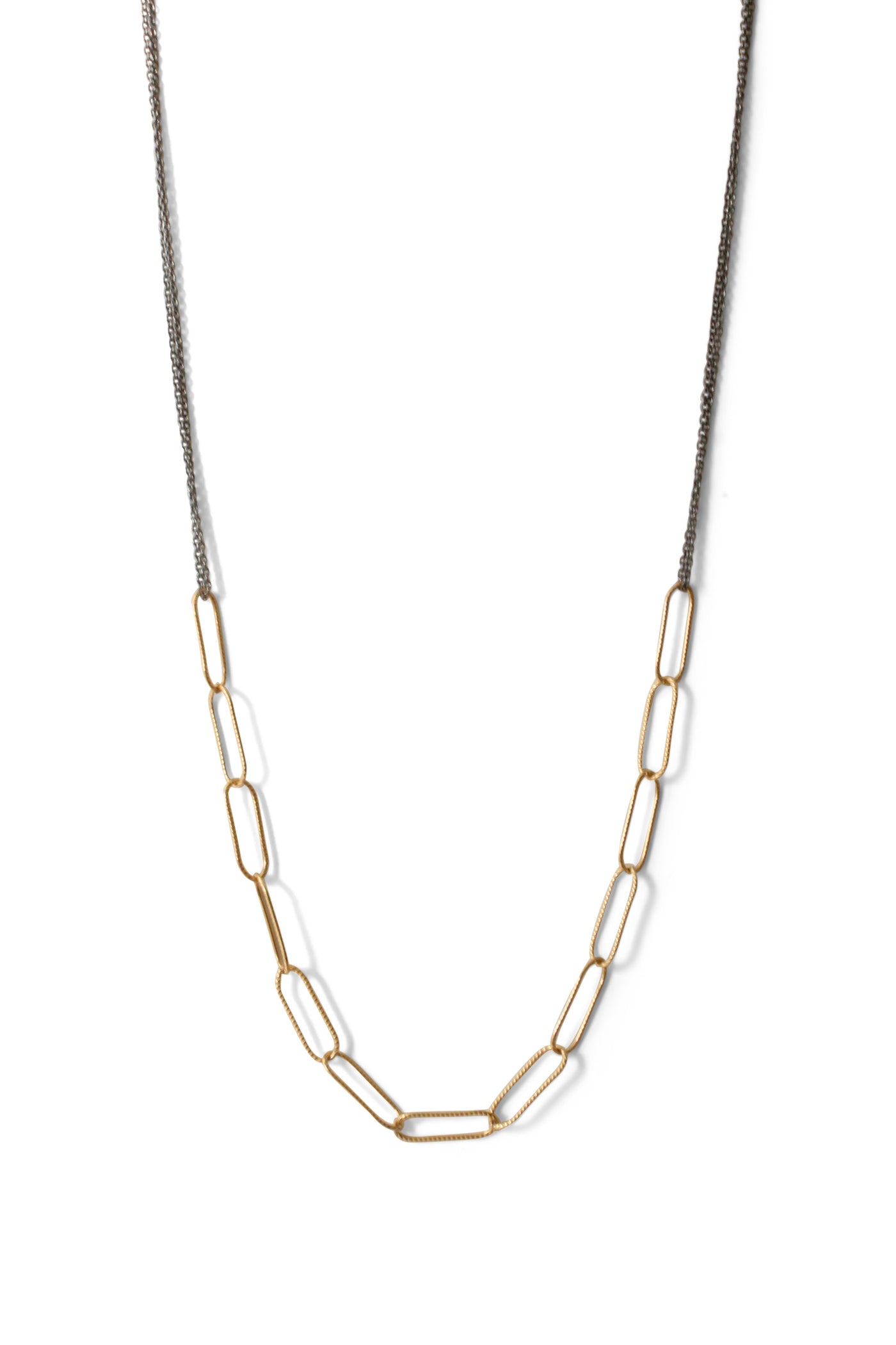 Squared Link Chain Harmony Necklace 18 Inches