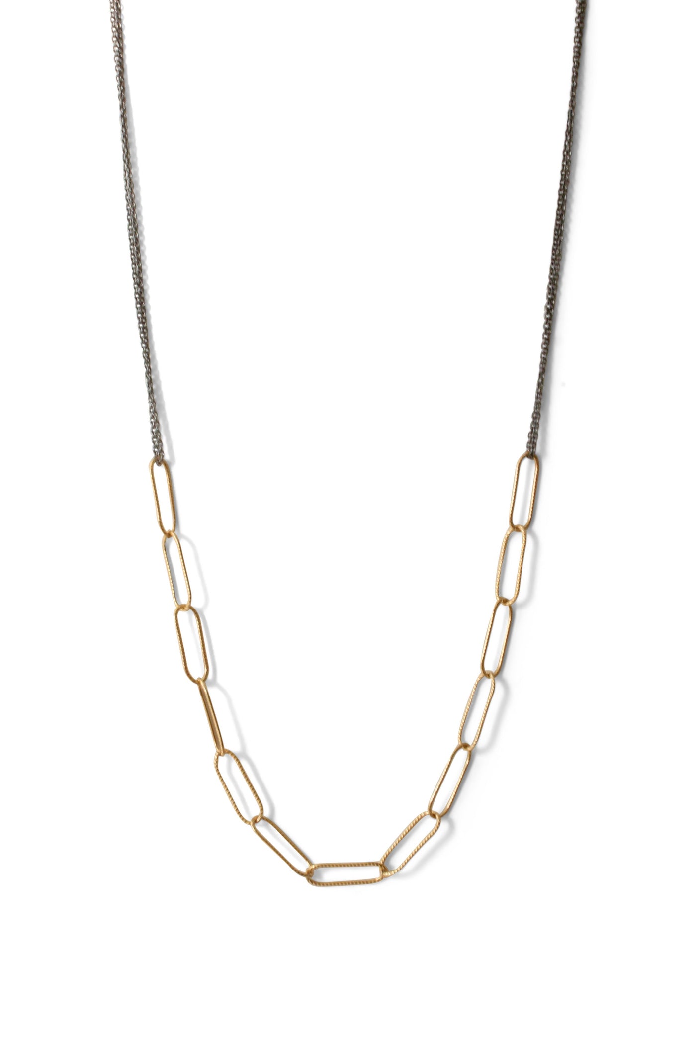 Squared Link Chain Harmony Necklace 32 Inches