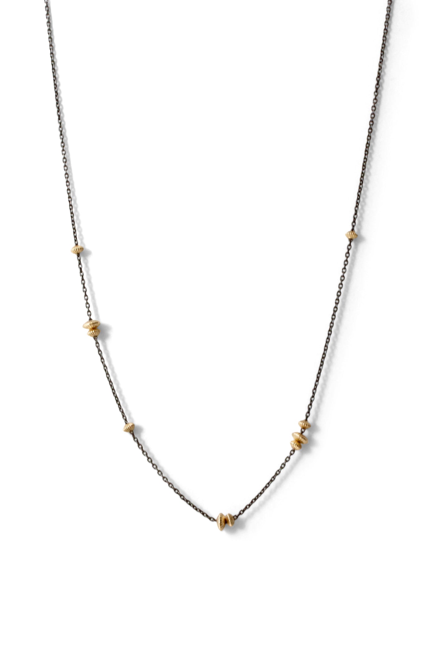 Delicate Beaded Necklace with Gold Satellite Beads
