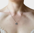 Pave Diamond Evil Eye Charm Necklace Large
