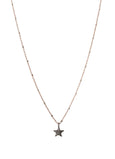 Diamond Star Charm | Pave Diamond Star Necklace | Rebecca Scott Jewelry | everyday necklace | sparkle charm | feminine style | handmade jewelry | rose gold | oxidized silver 