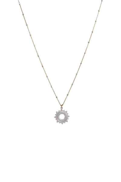 Sunburst Silver Charm Necklace