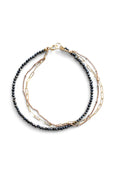 Midnight Spinel Mixed Chain Bracelet Triple Strand | REBECCA SCOTT JEWELRY | Delicate Bracelet | Feminine Jewelry | Handmade Jewelry